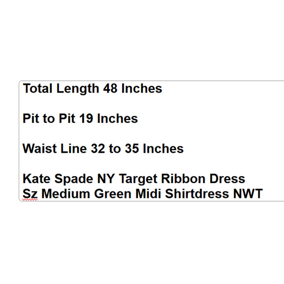 Kate Spade NY Target Ribbon Dress Medium Green Midi Shirtdress NWT - Picture 10 of 10